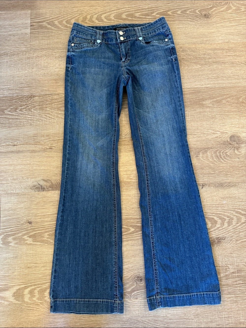 White House Black Market Blue Trouser Flare Leg Jeans